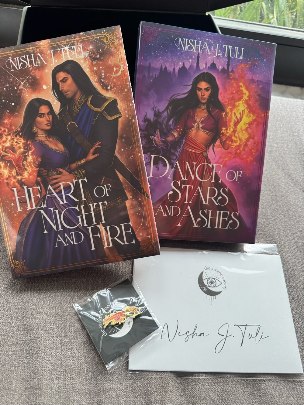 Arcane society exclusive Nisha Tuli dance of stars & ashes/heart of night & fire